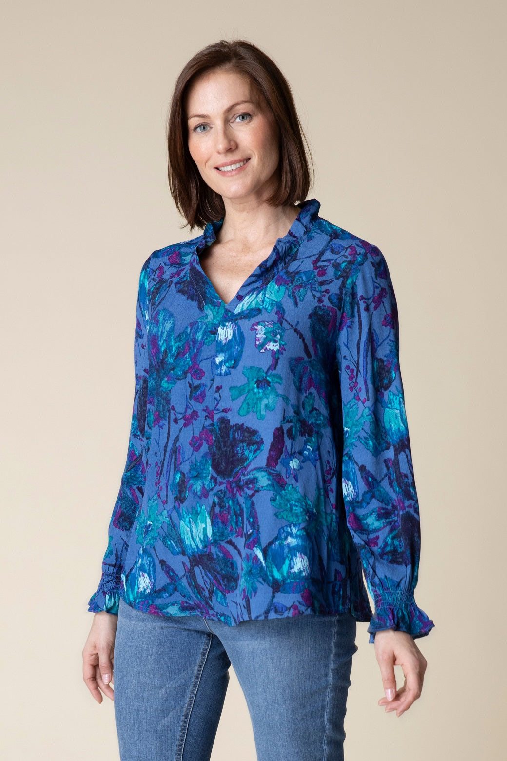 Vintage Print Flounce Collar Tunic | 75% Off
