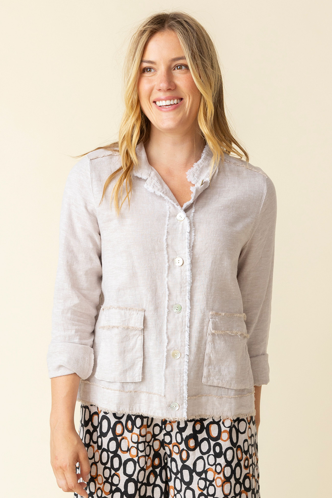 Summer Breeze Linen Fringe Jacket | 50% Off