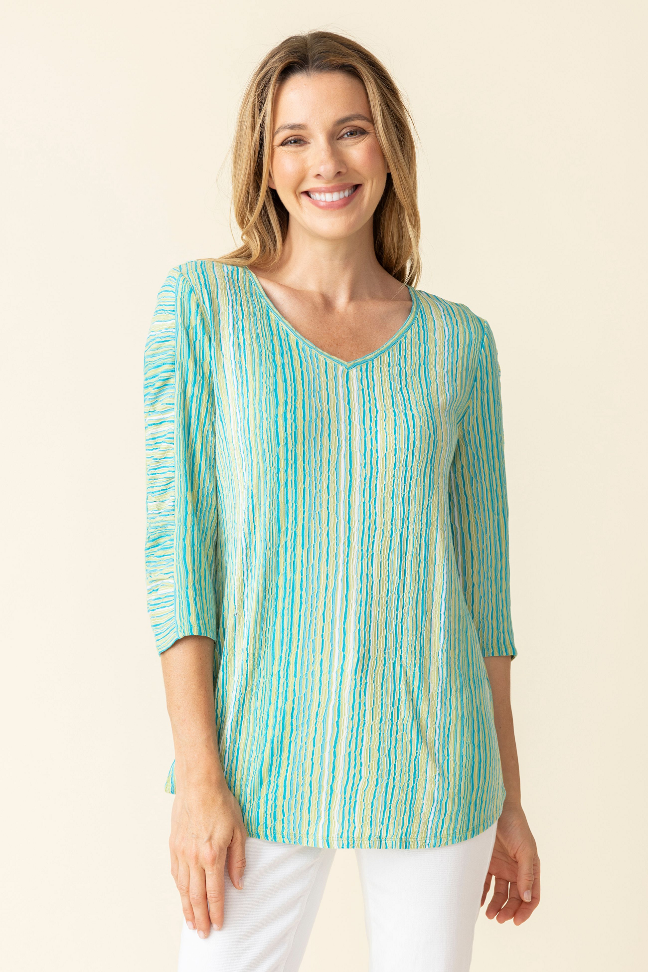 Beach Front Waves Ruched Sleeve Tunic | 50% Off