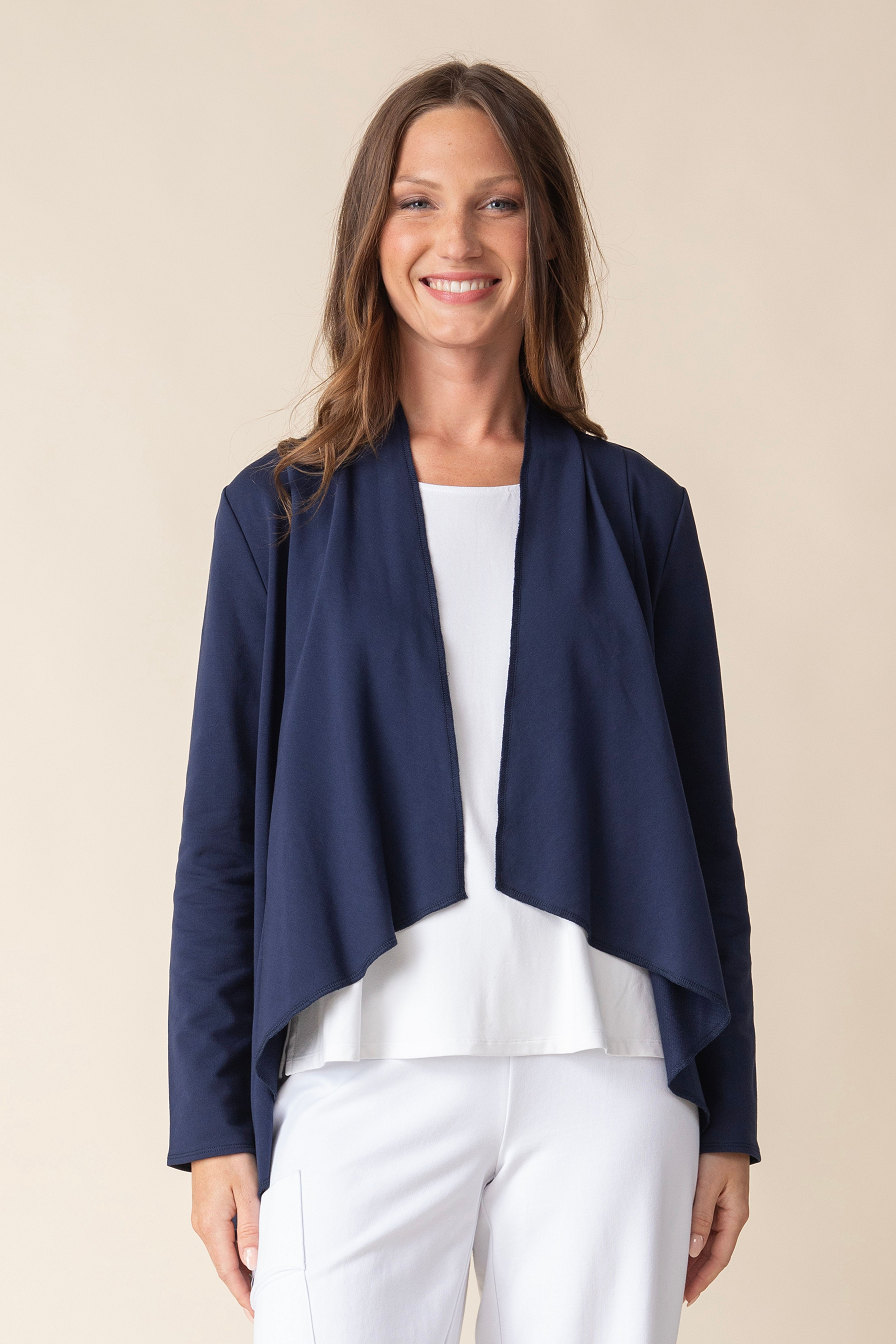 French Terry Drape Front Jacket | 50% Off