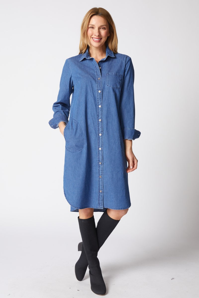 Denim Cafe Midi Dress