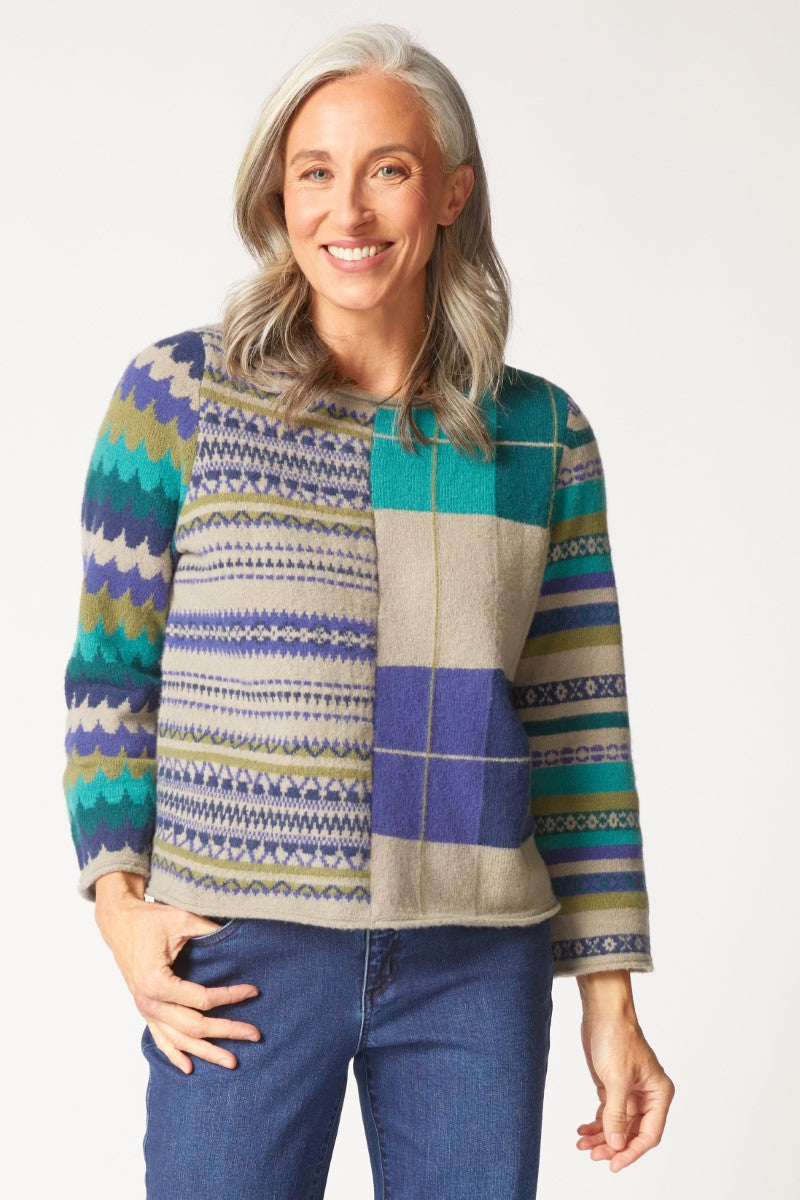 Mixed Pattern Pullover