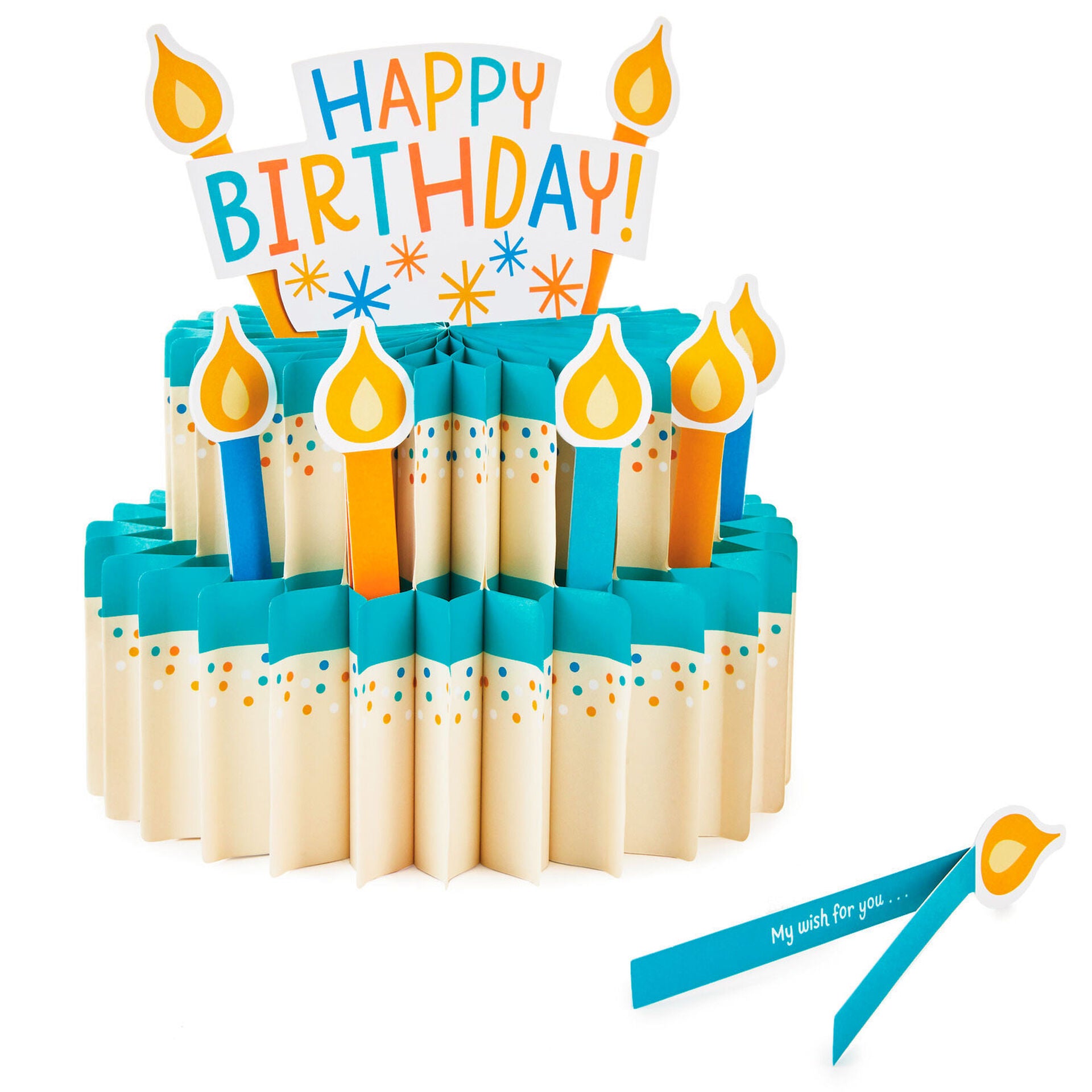 Happy Birthday Cake 3-D Pop-Up Honeycomb Centerpiece