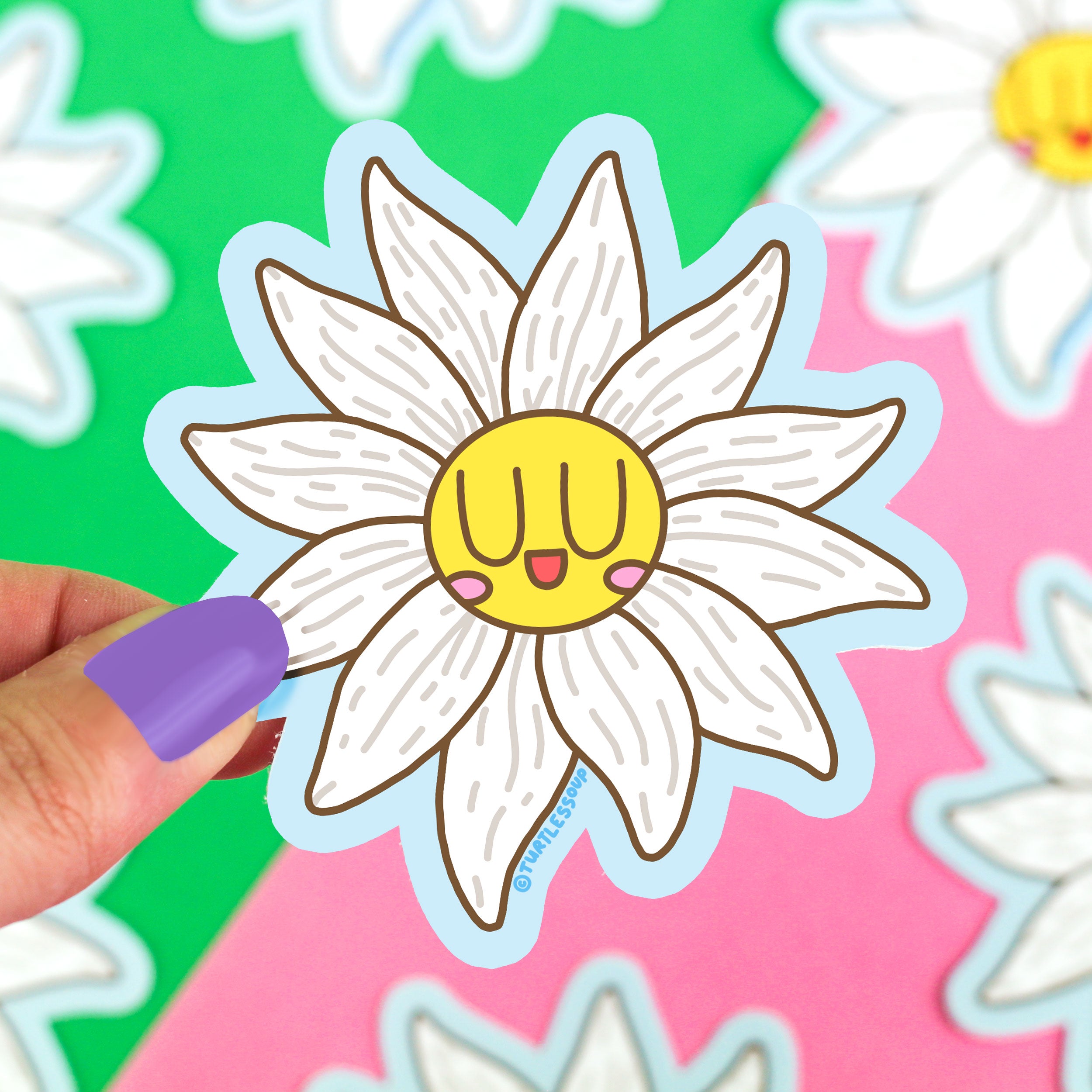 White Daisy Flower Vinyl Sticker