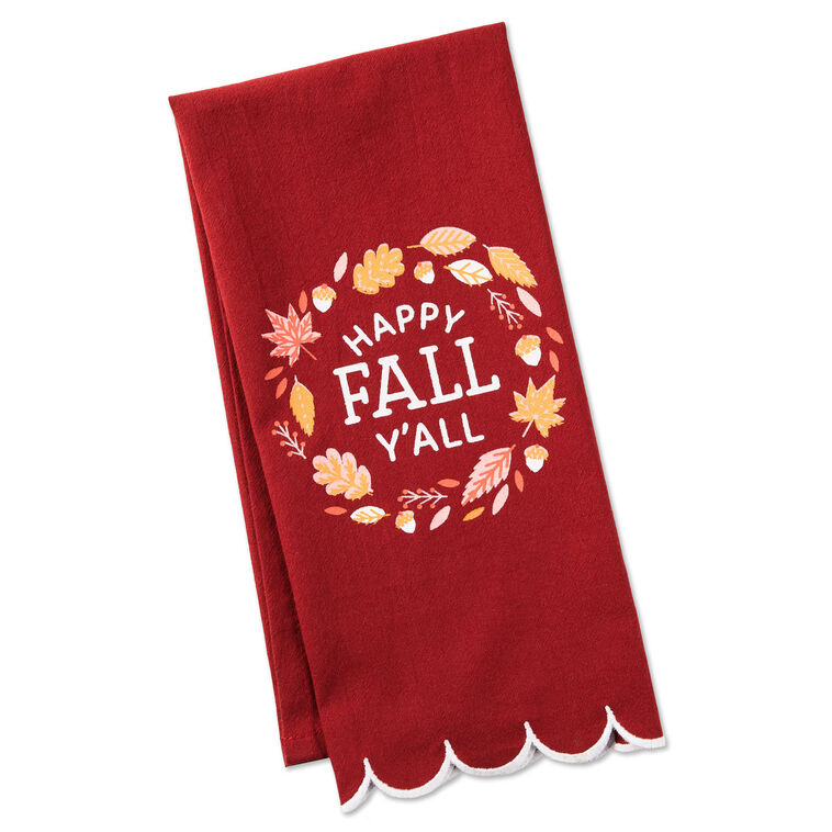 Happy Fall Y'all Tea Towel, 18x26