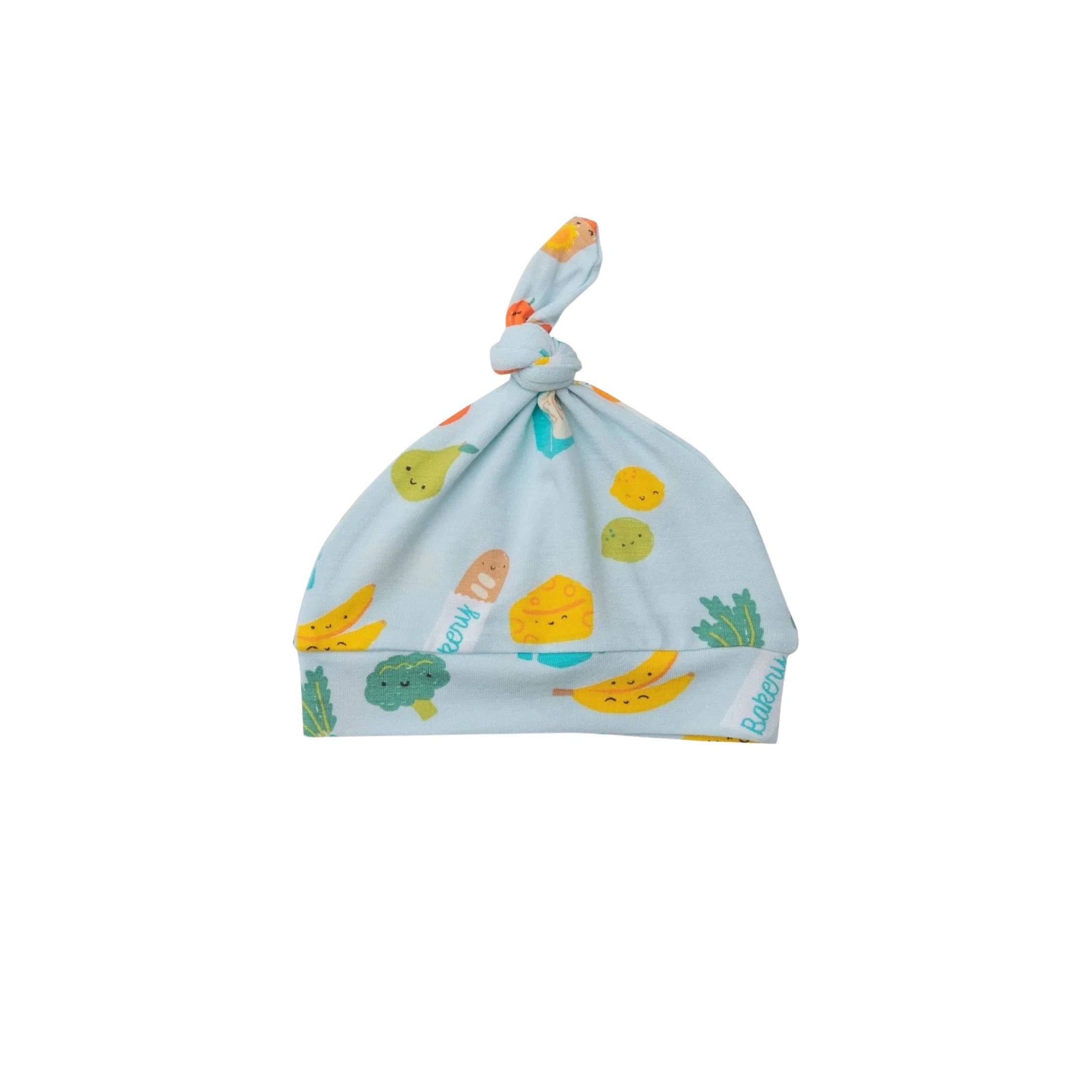 Happy Groceries Blue Knotted Hat