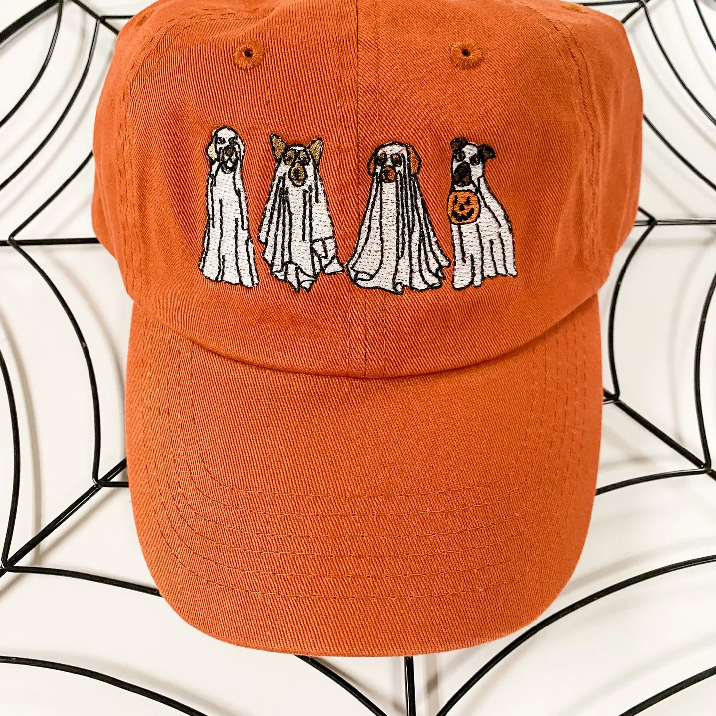 Pups on Halloween Night Baseball Cap