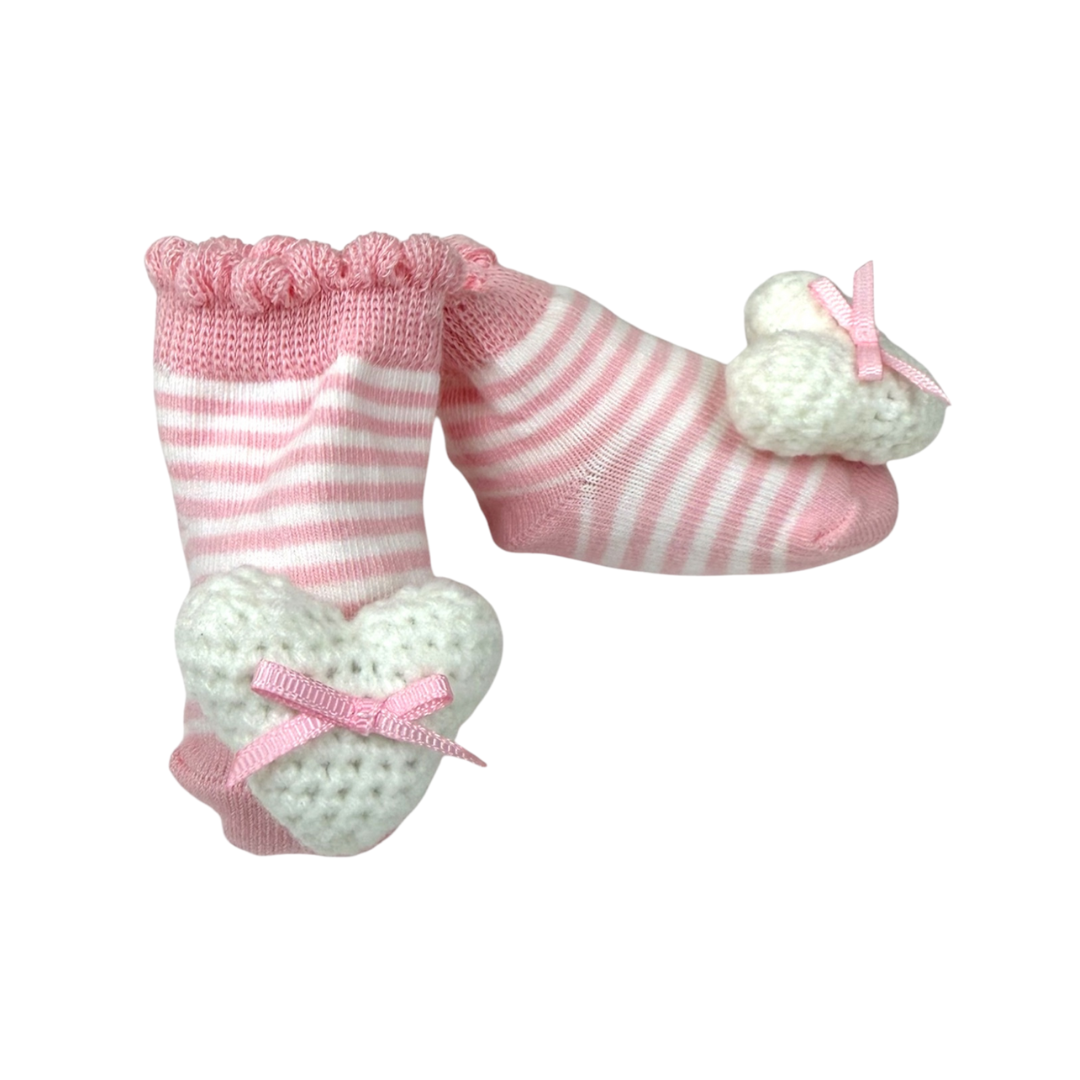 Heart Crochet Rattle Toe Socks