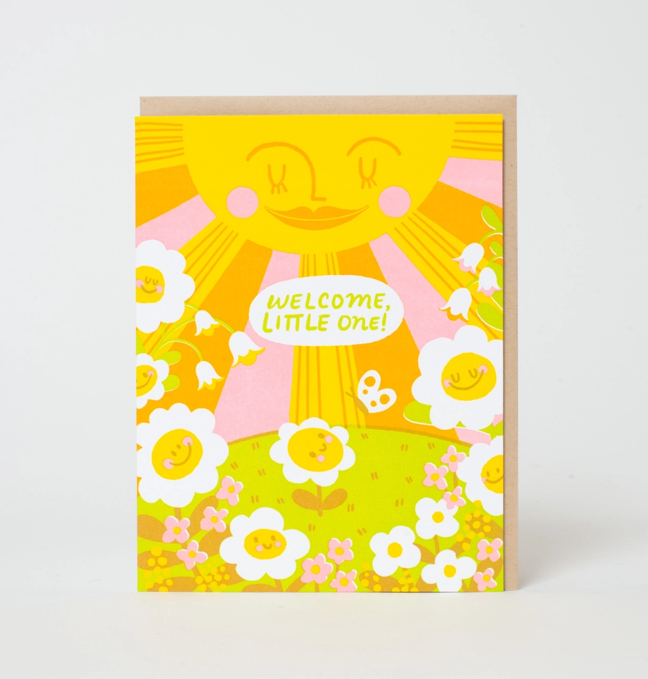 Welcome Baby Sun Greeting Card