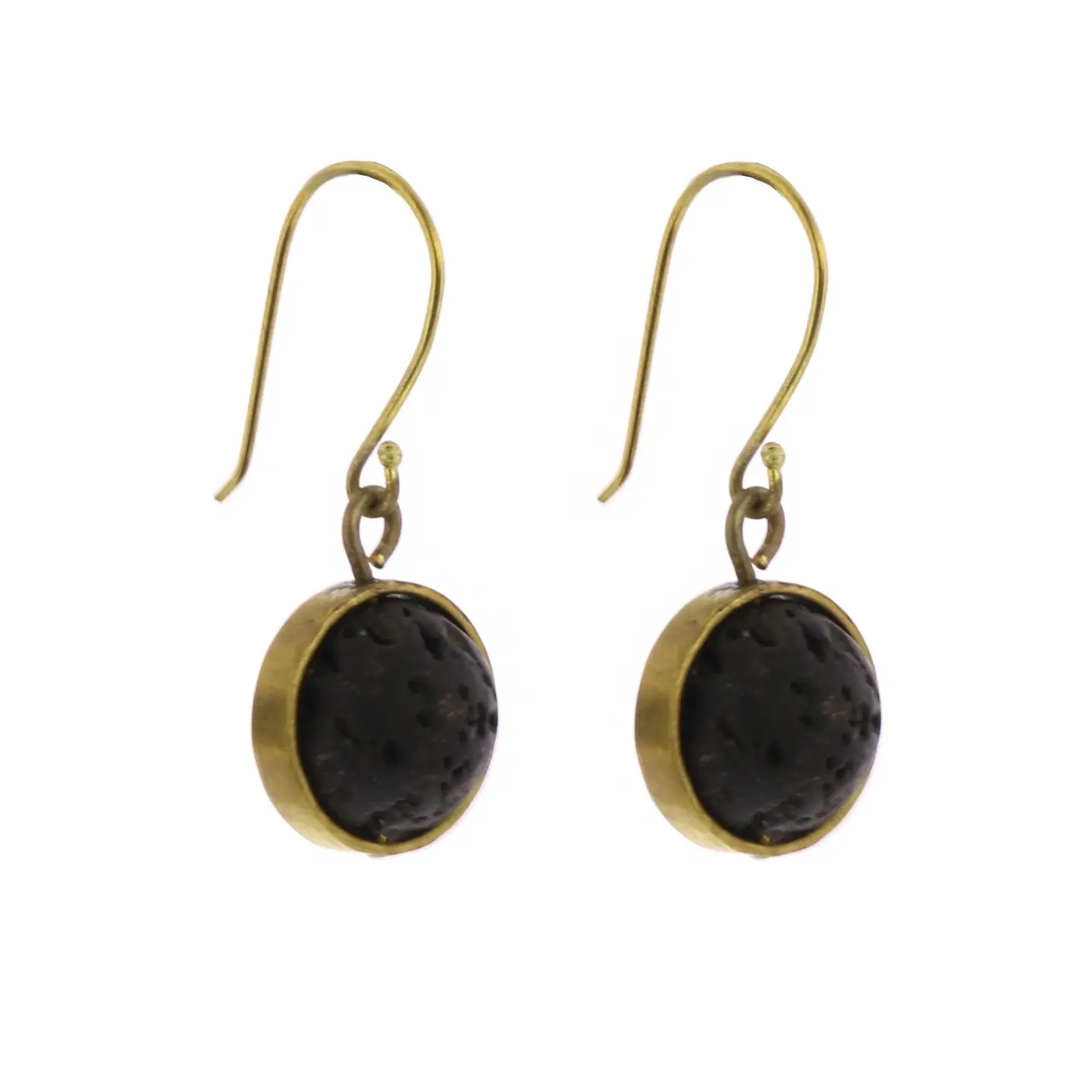 Nevis Lava Loop Brass Earrings