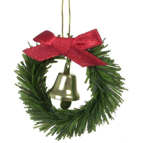 Dollhouse Miniature Christmas Wreath with Bell