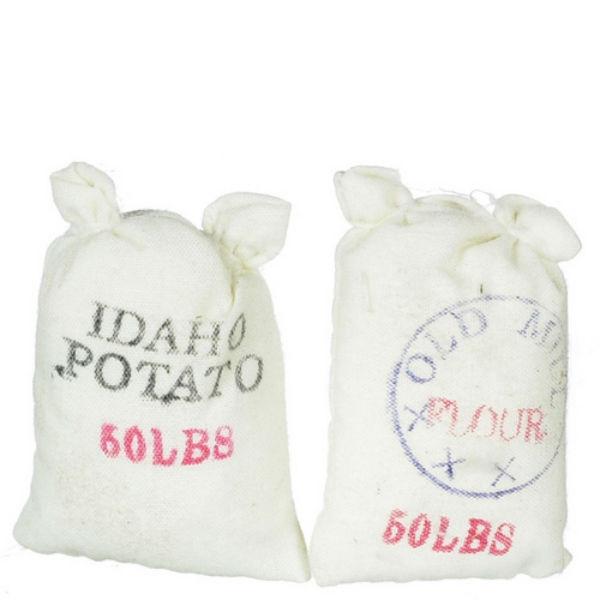 Dollhouse Miniature Potato & Flour Sacks