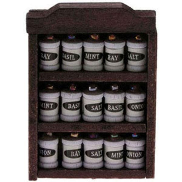 Dollhouse Miniature Spice Rack with Spices