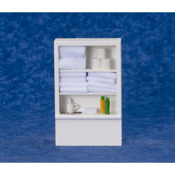White Dollhouse Miniature Bath Closet