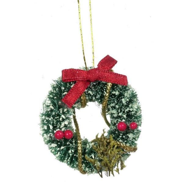 Dollhouse Miniature Christmas Wreath with Snow