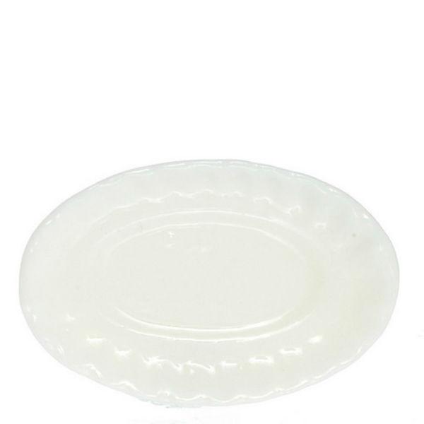 White Porcelain Dollhouse Miniature Serving Plate