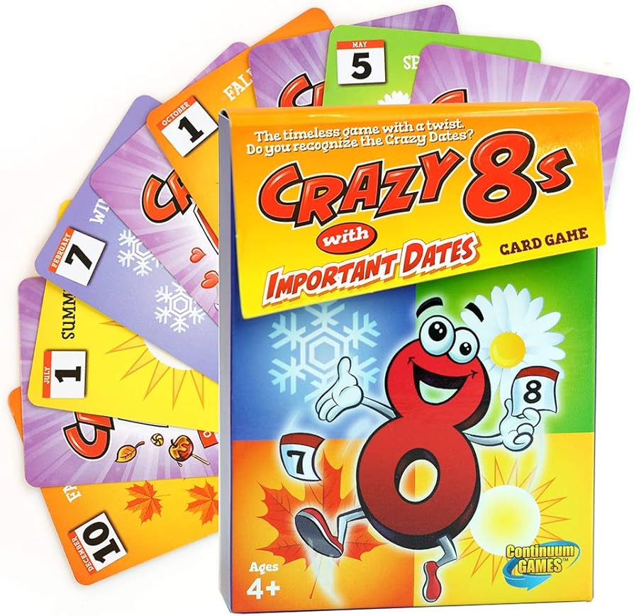"Crazy 8s with Important Dates" Card Game