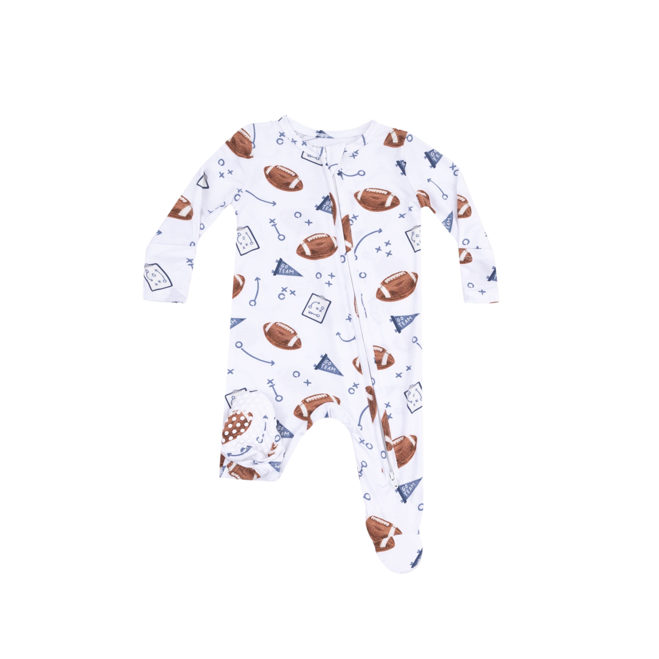 Navy Touchdown Time 2 Way Zipper Footie