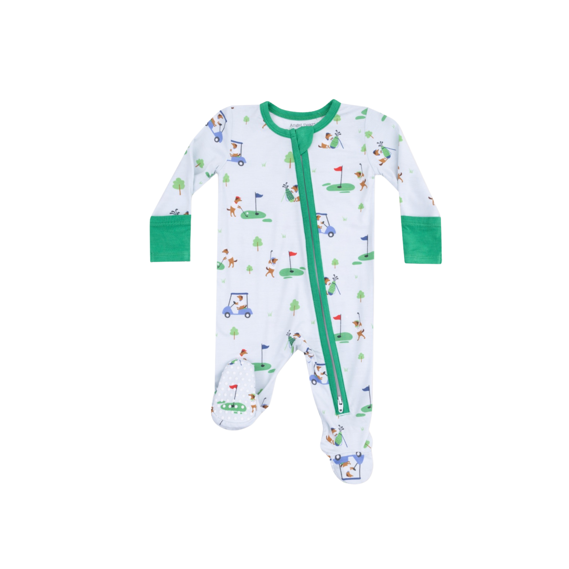 Dog Gone Golf Blue  2 Way Zipper Footie