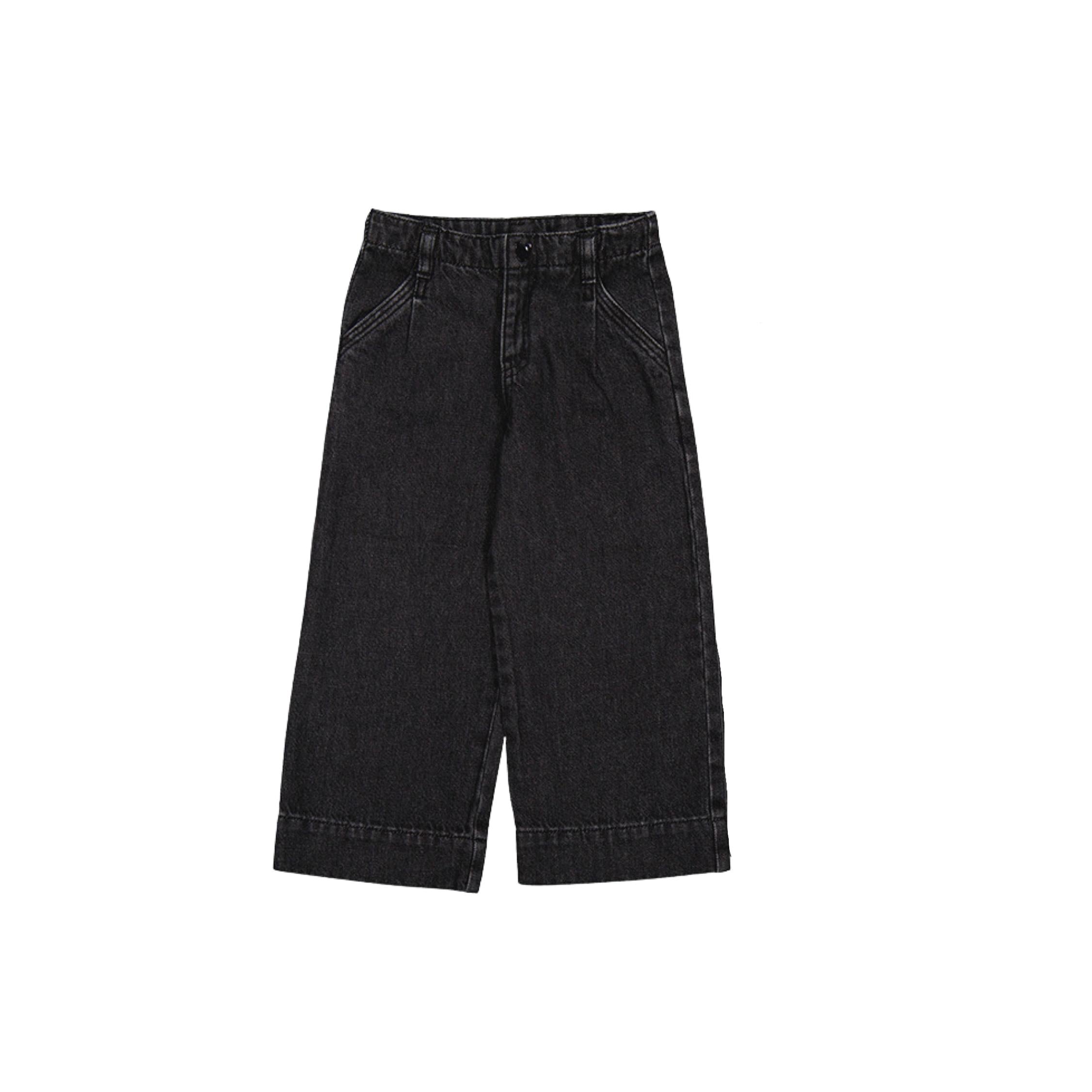 Wide Leg Black Denim Girls’ Jeans