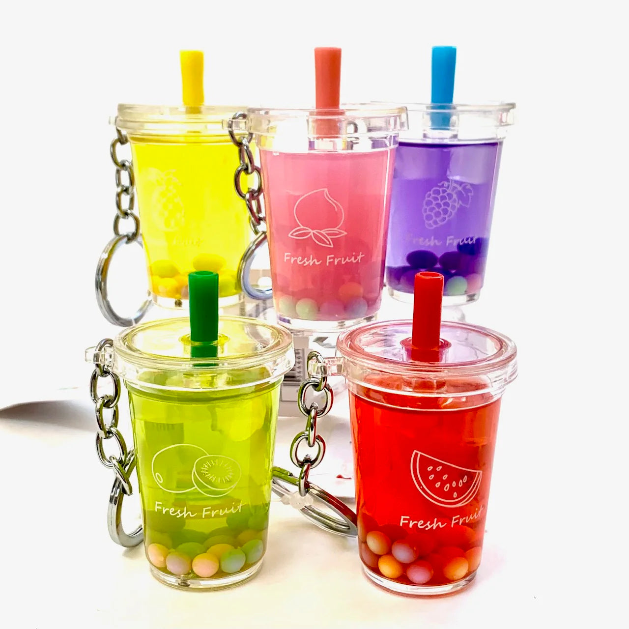 Fruit Boba Drink Keycharm