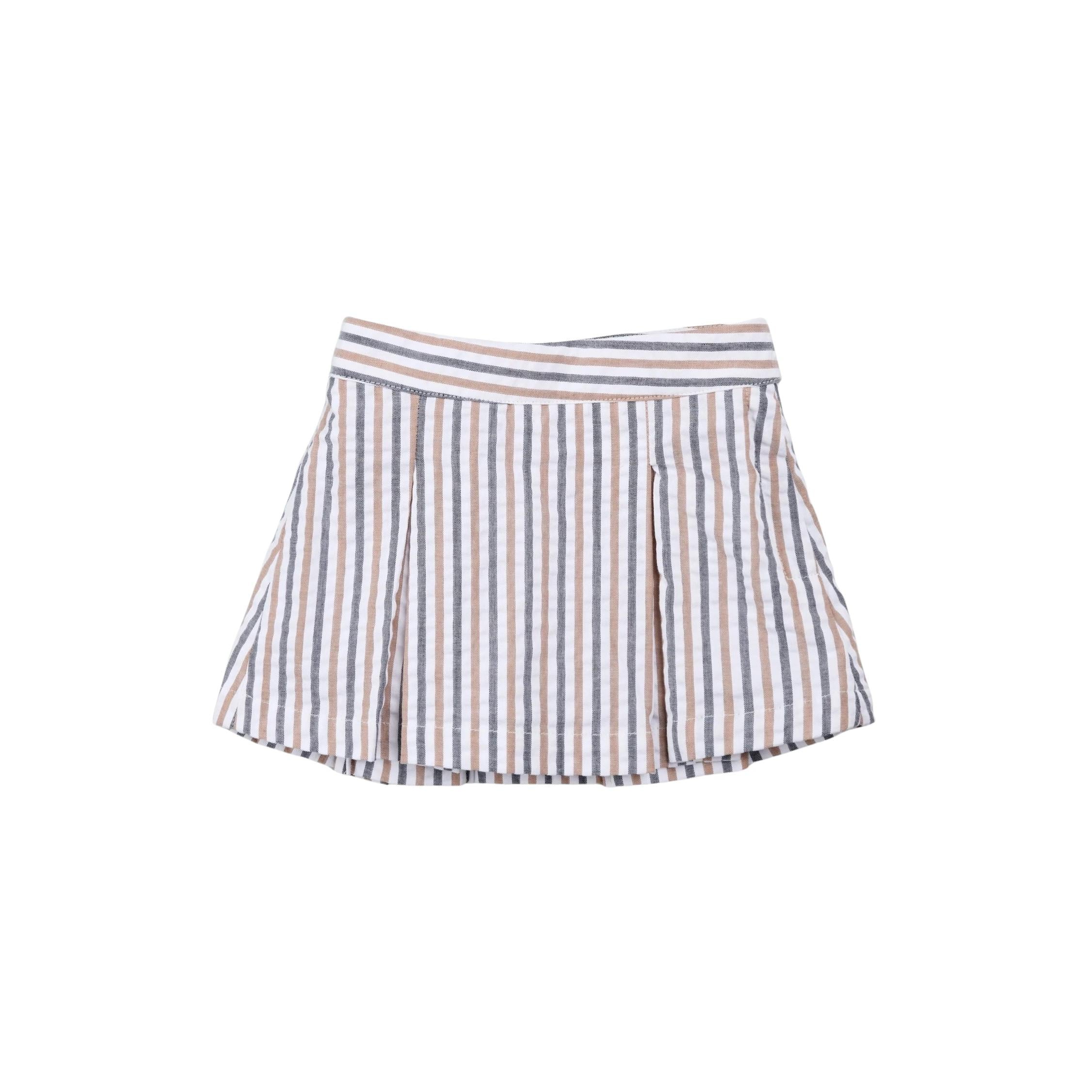Rosewood & Navy Seersucker Skort