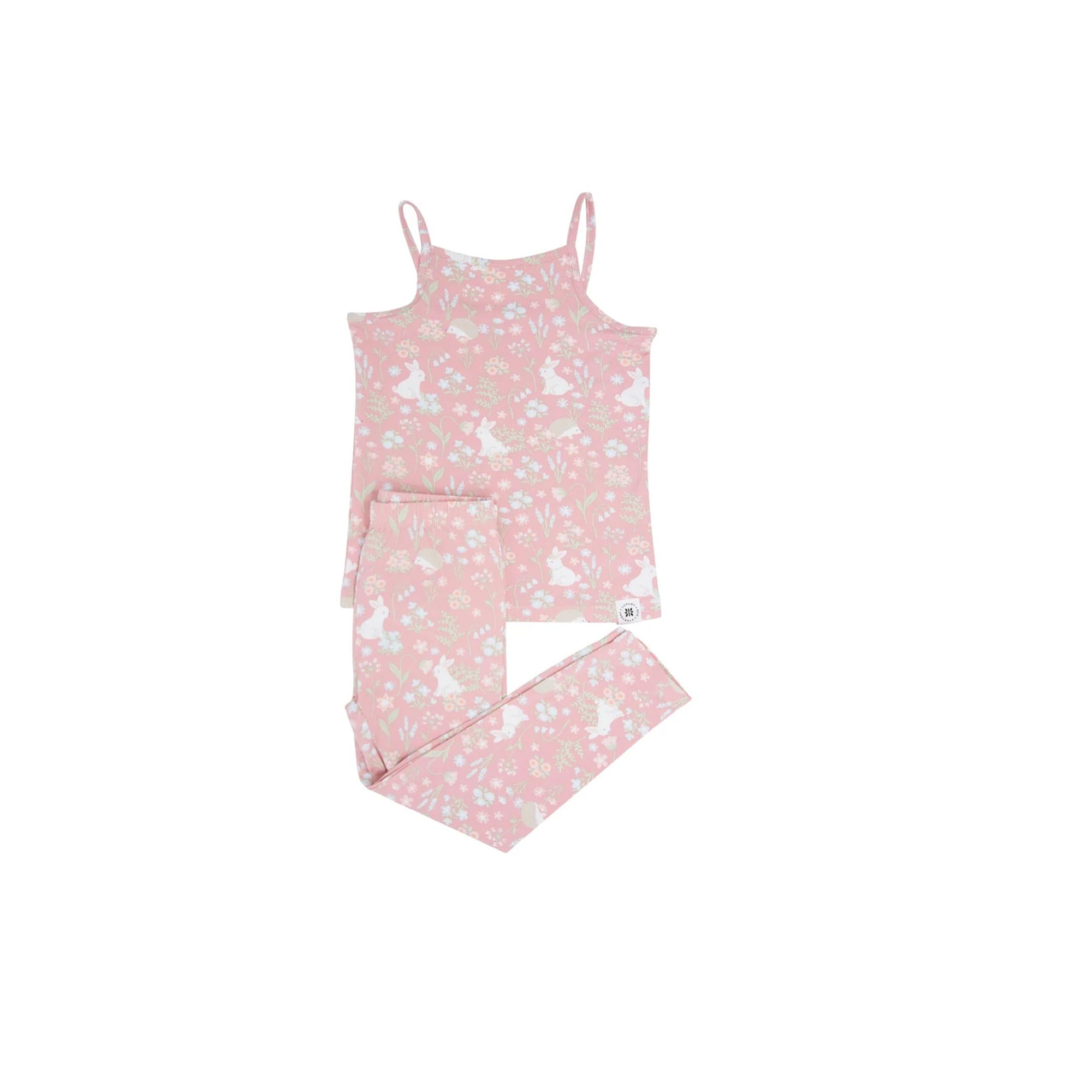 Woodland Bunny Print Tank Pajama Set
