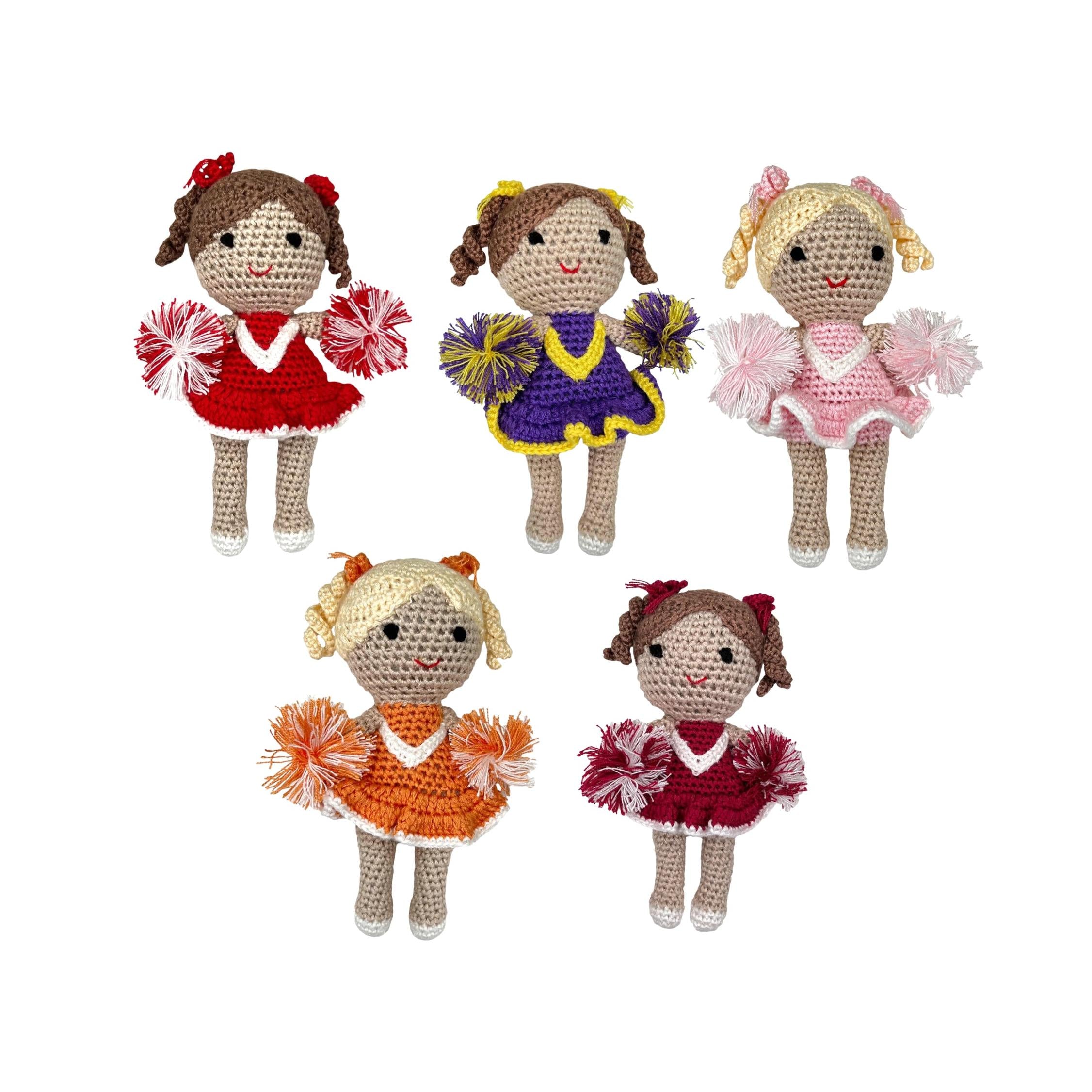 Crochet Cheerleader Bamboo Rattles