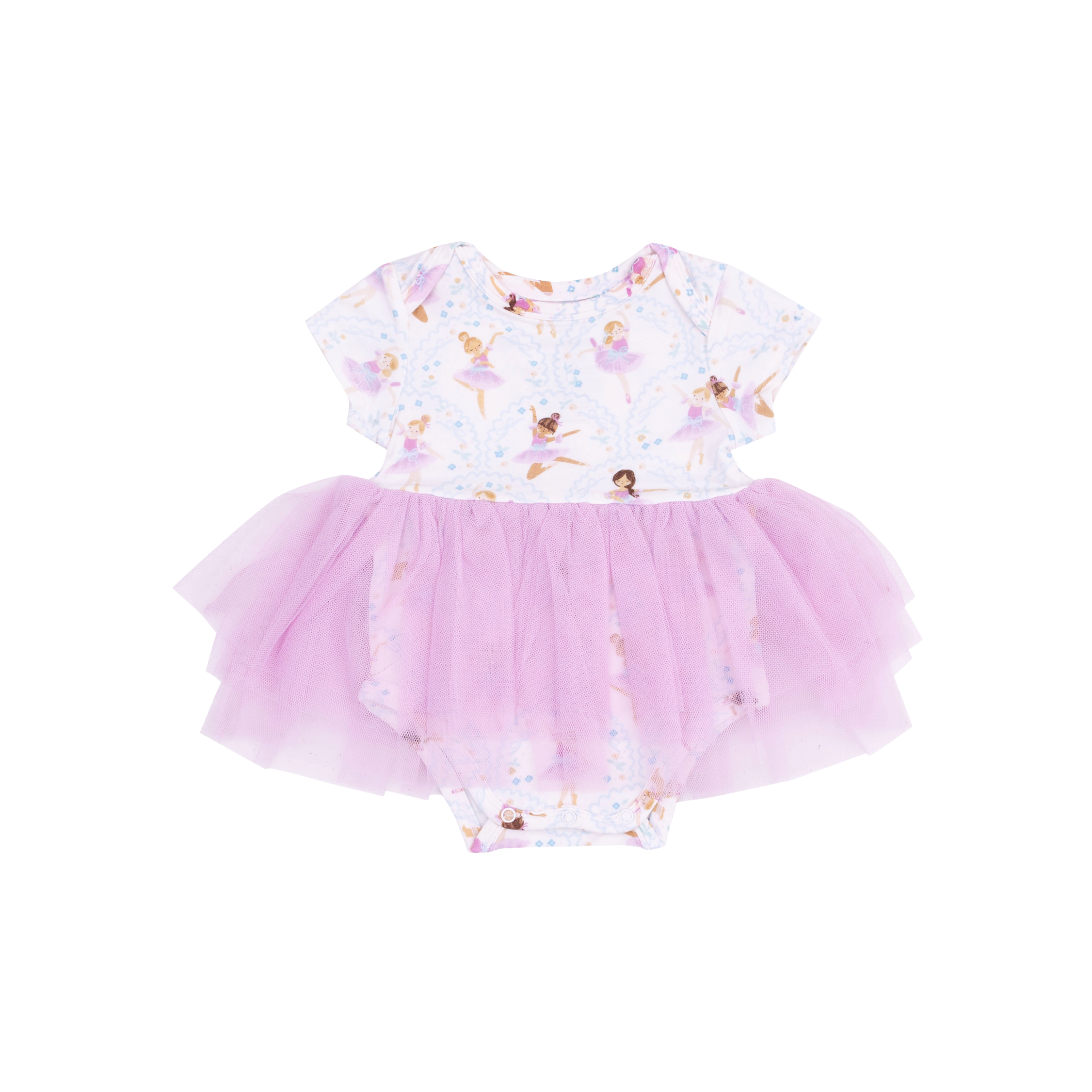 Bow Ballerinas Twirly Short Sleeve Tutu Bodysuit