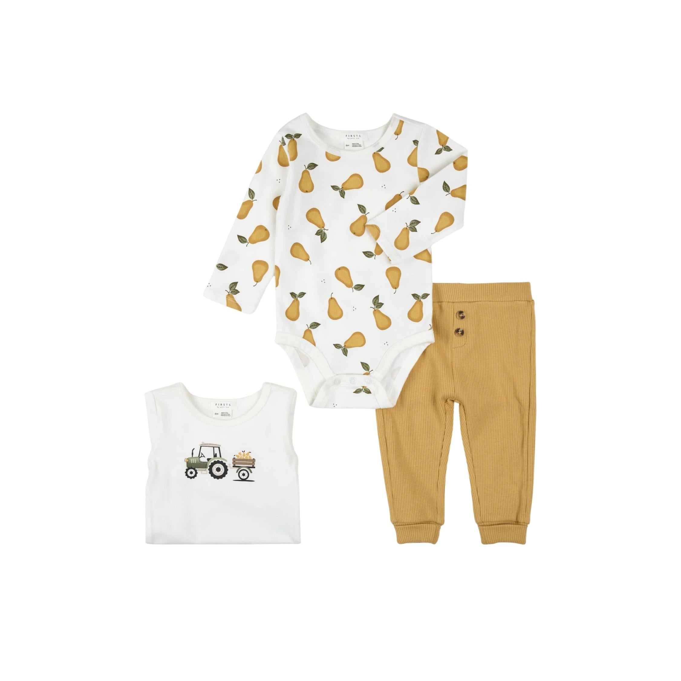 Pear Print Newborn Set-3pc