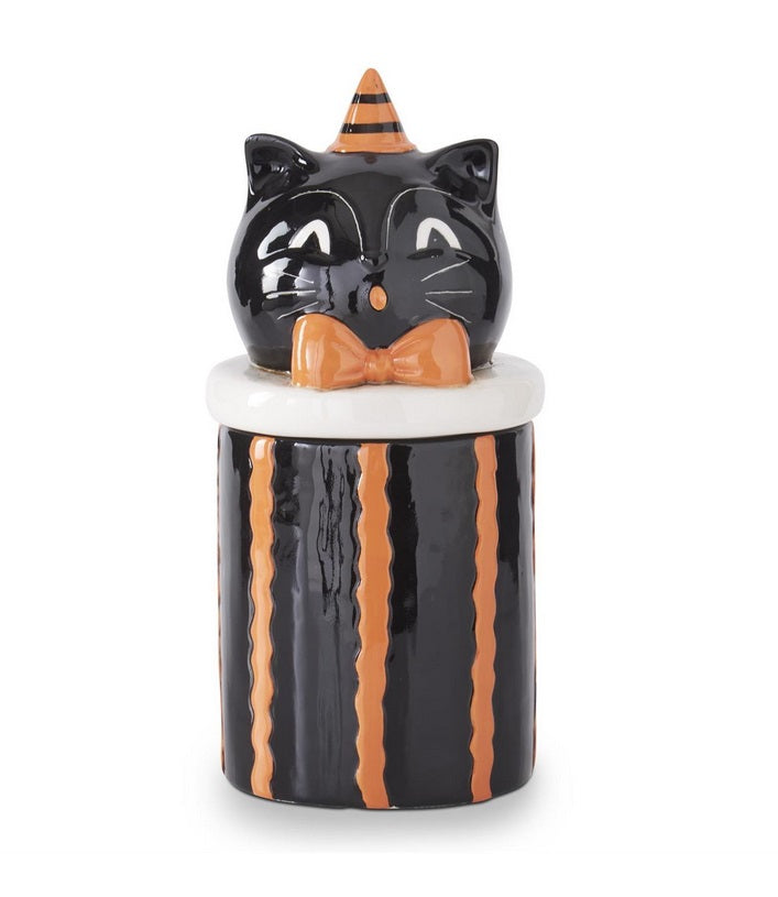 Ceramic Black Cat Canister / 9.75"