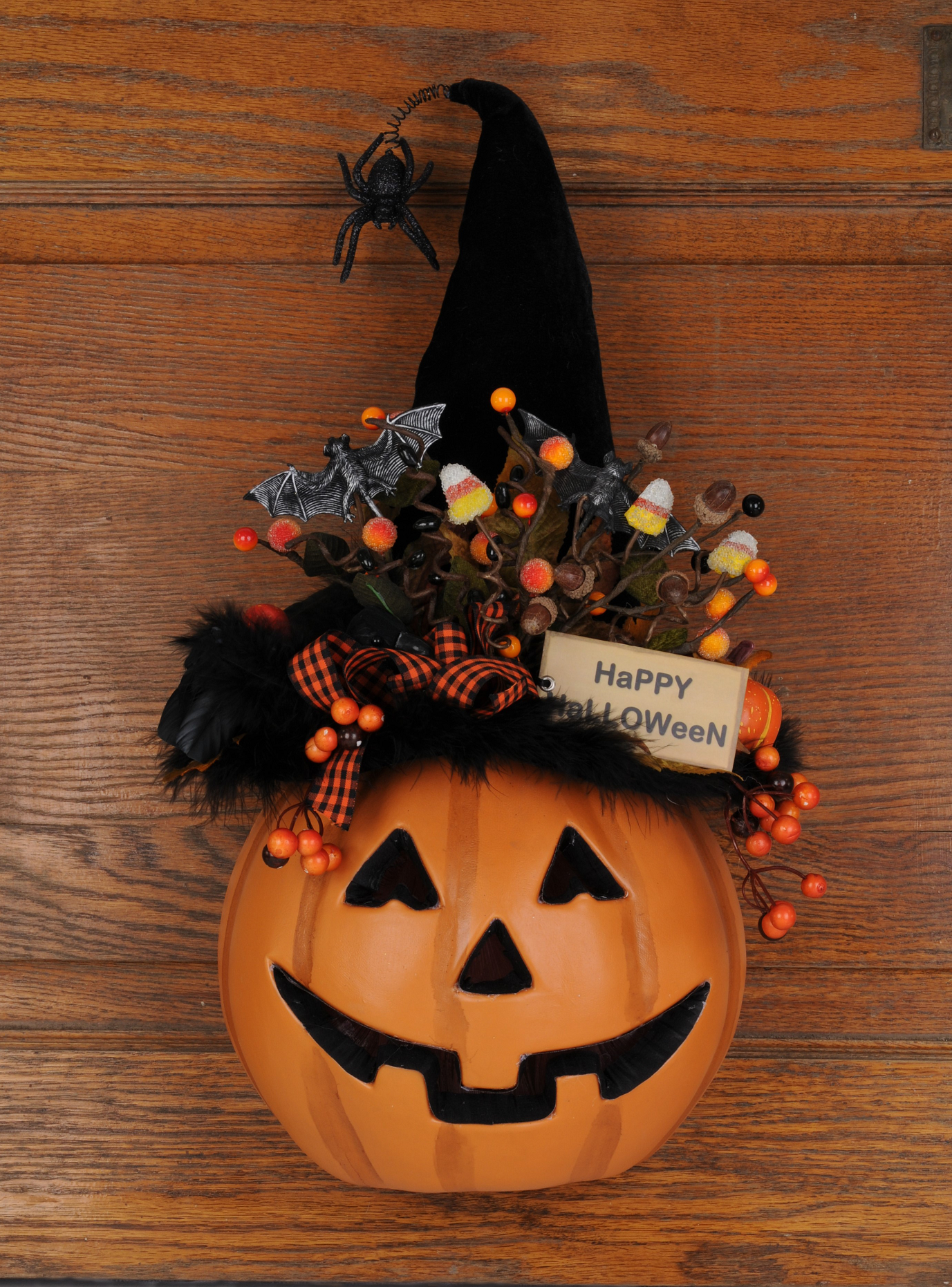 "Happy Halloween" Lighted Jack-O-Lantern Wall Decor