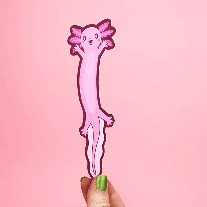 Wiggly Axolotl Long Bookmark
