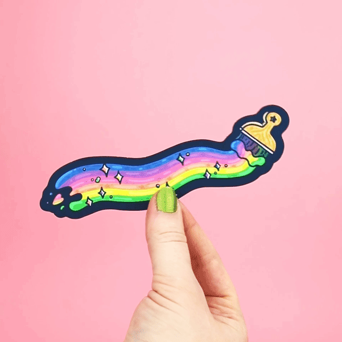 Rainbow Paintbrush Long Bookmark