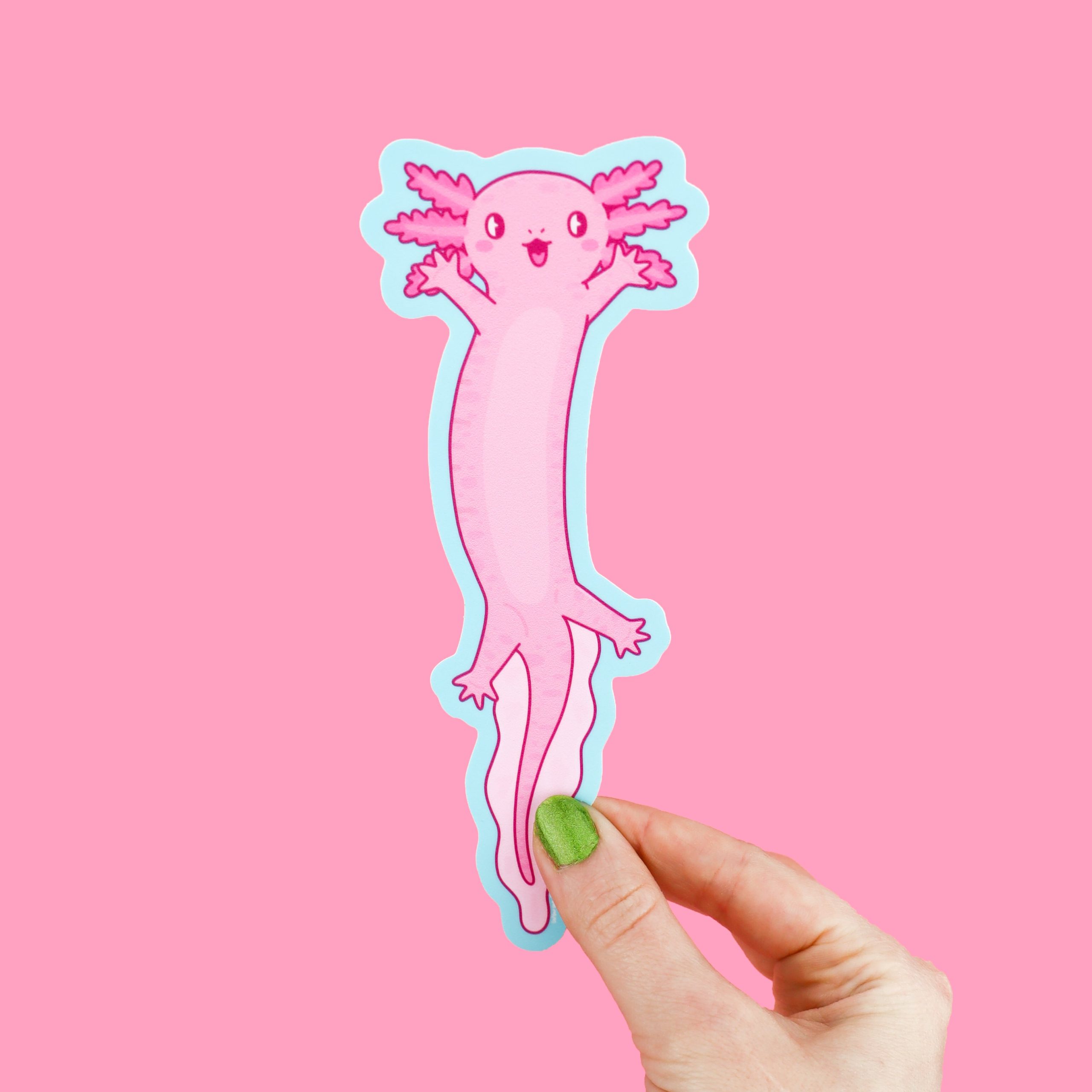 Wiggly Axolotl Long Vinyl Sticker