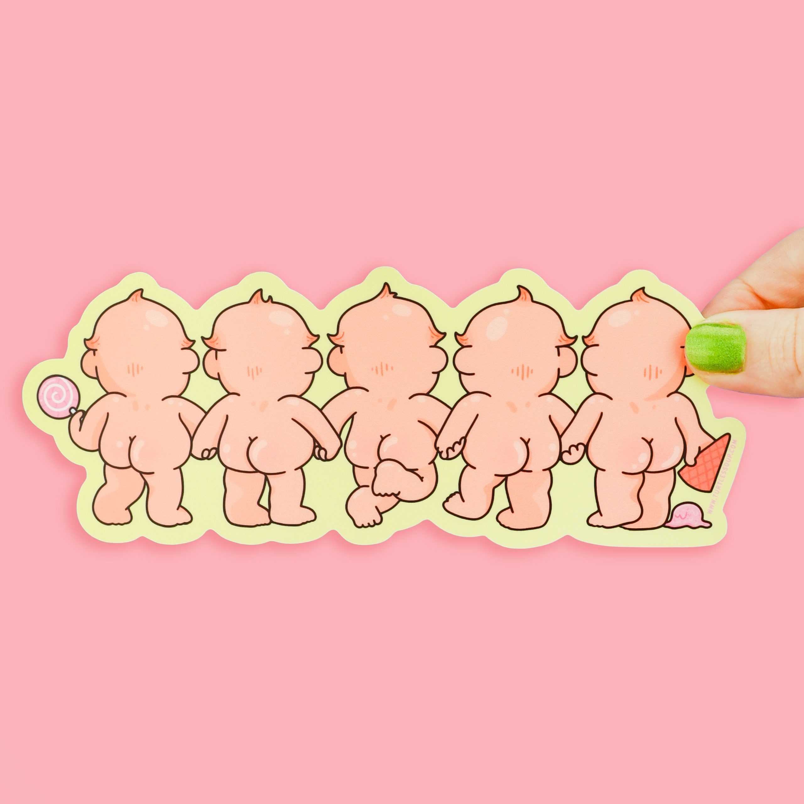 Cutie Pie Baby Butts Long Vinyl Sticker