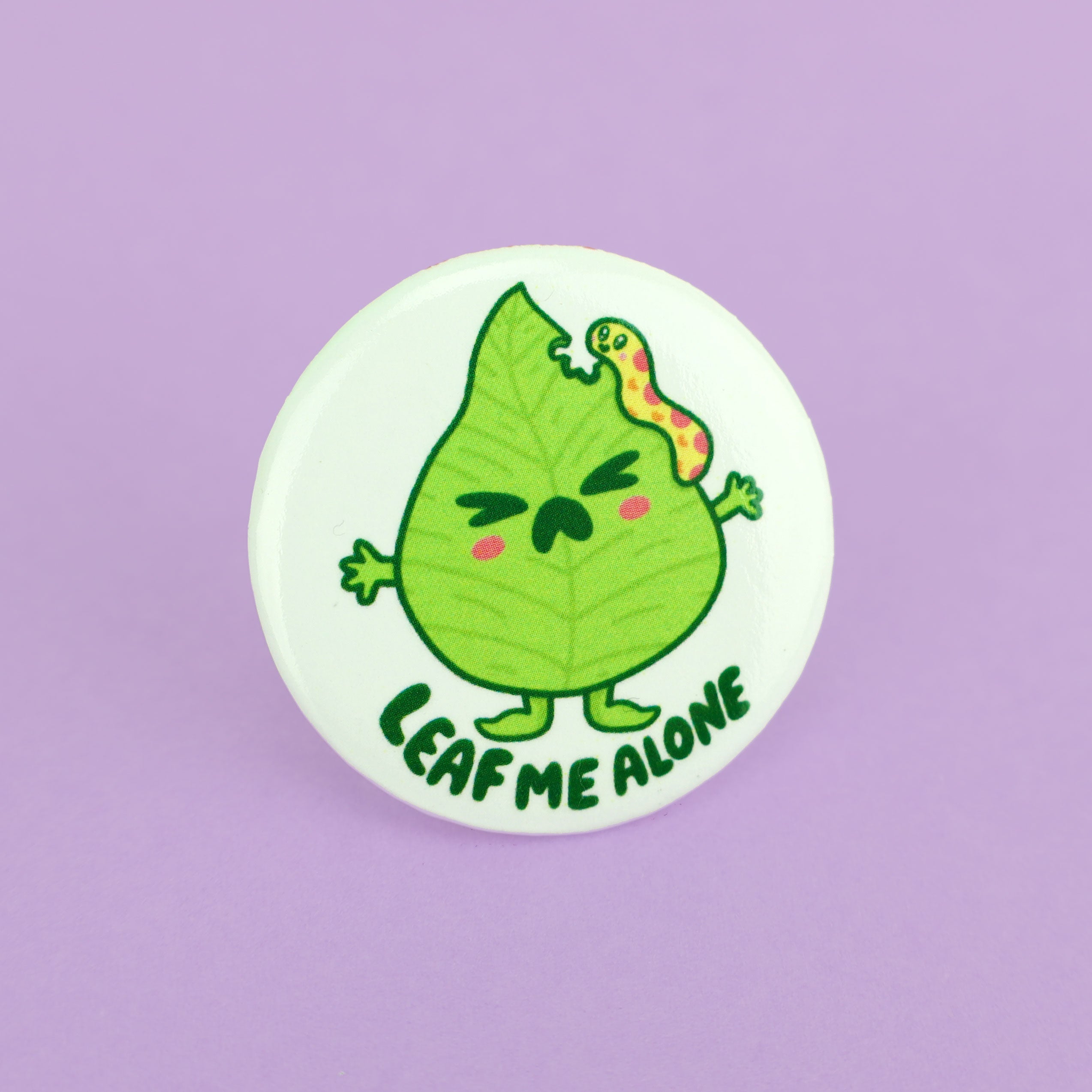Leaf Me Alone Cute Pinback Button