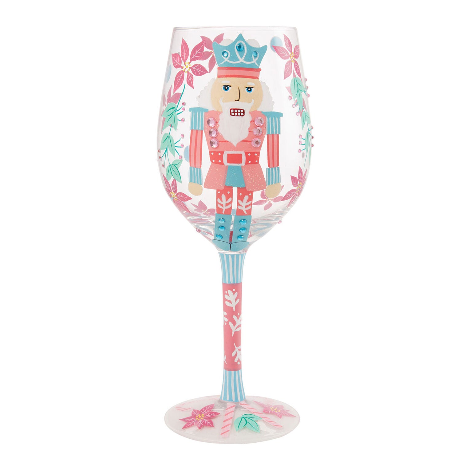 Lolita Nutcracker Delight Handpainted Wine Glass, 15 oz.