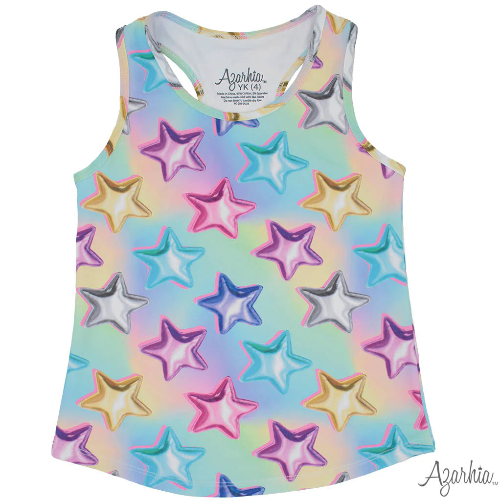 Metallic Stars Racer Back Tank