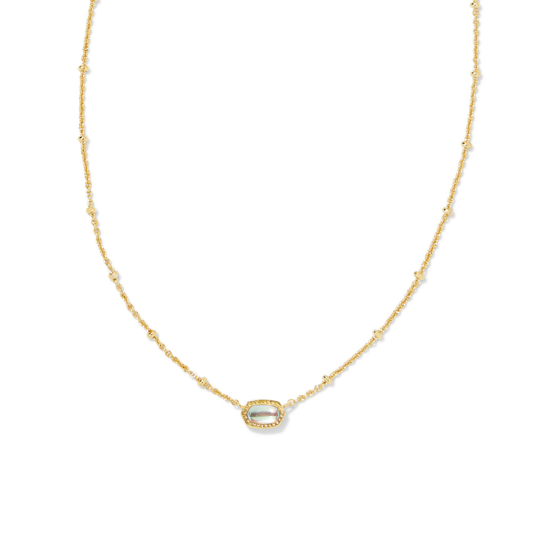 Kendra Scott Mini Elisa Gold Satellite Short Pendant Necklace in Dichroic Glass