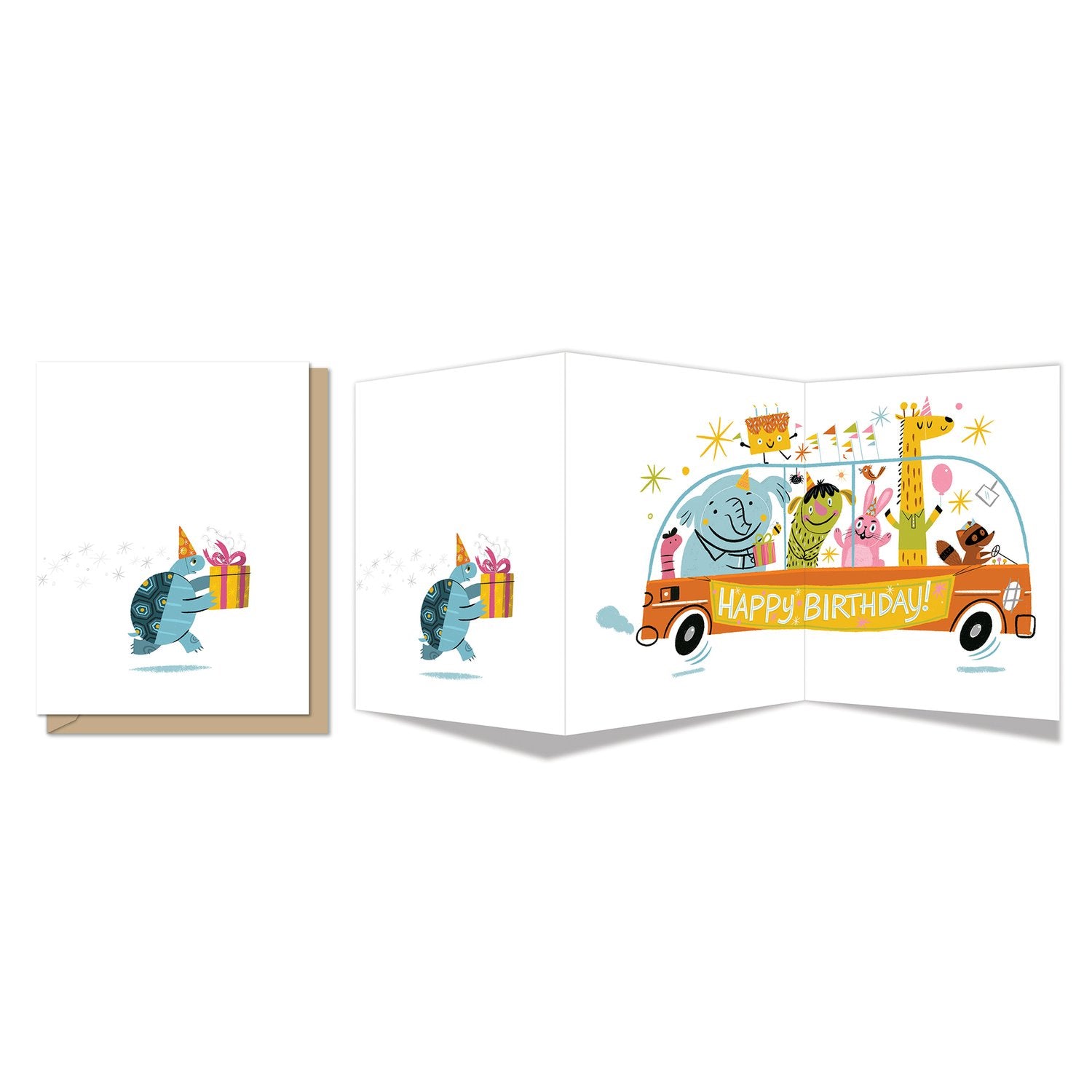 Tardy Turtle Tri-fold Birthday Card