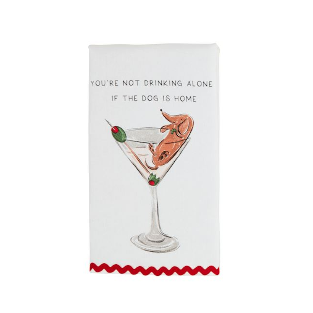 Martini Dog Ric Rac Towel