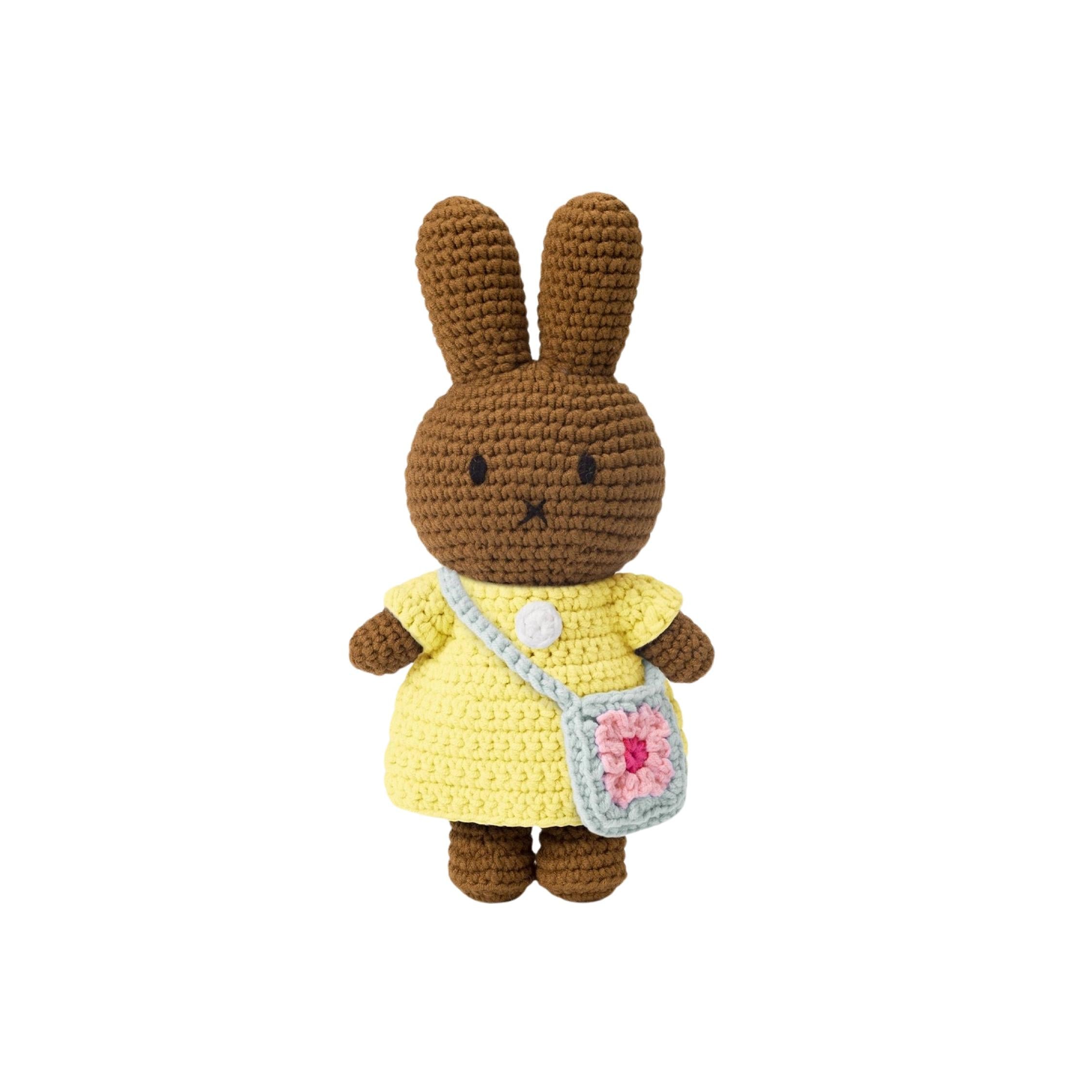 Melanie Bunny with Yellow Dress and Purse Crocheted Plush
