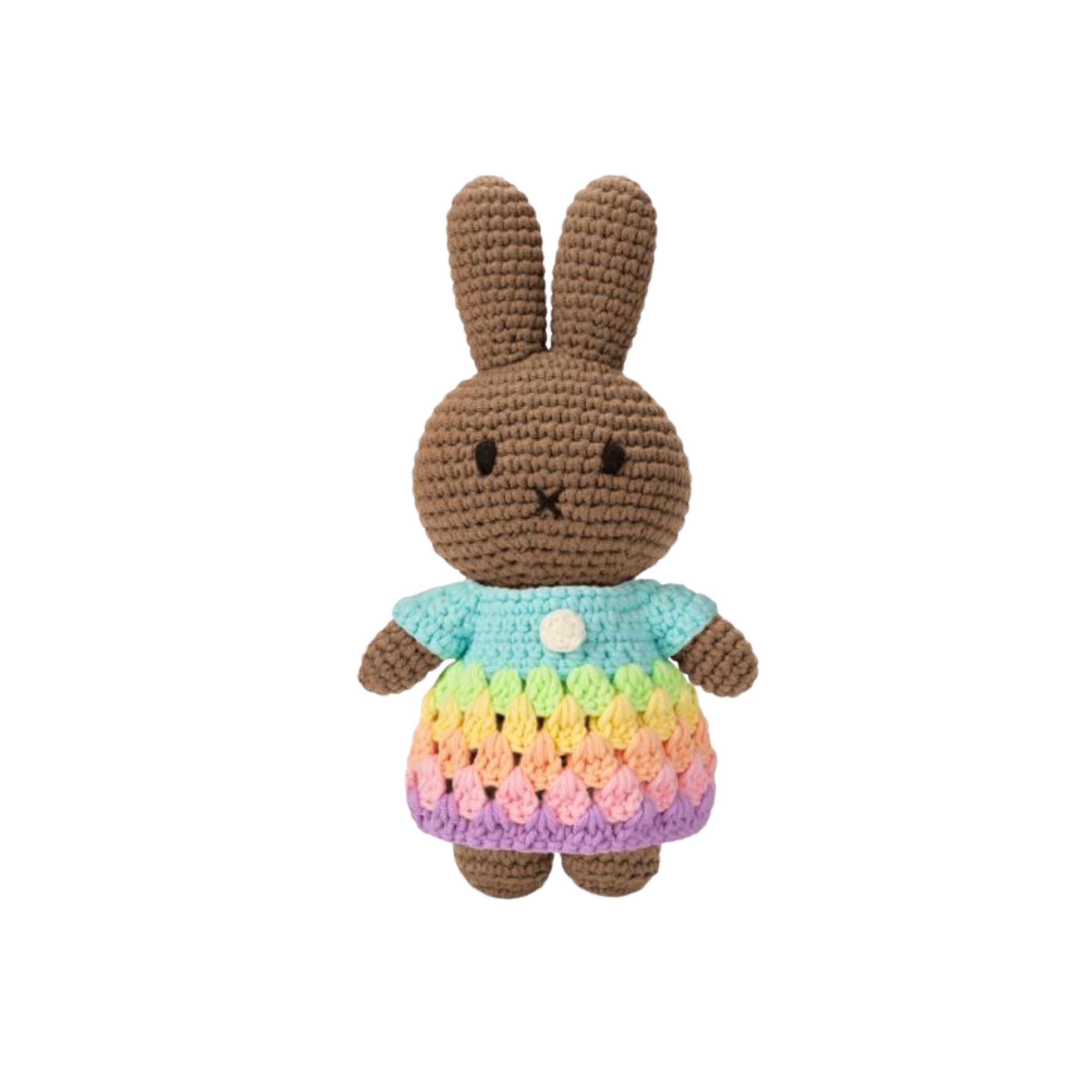 Melanie Rainbow Bunny Crocheted