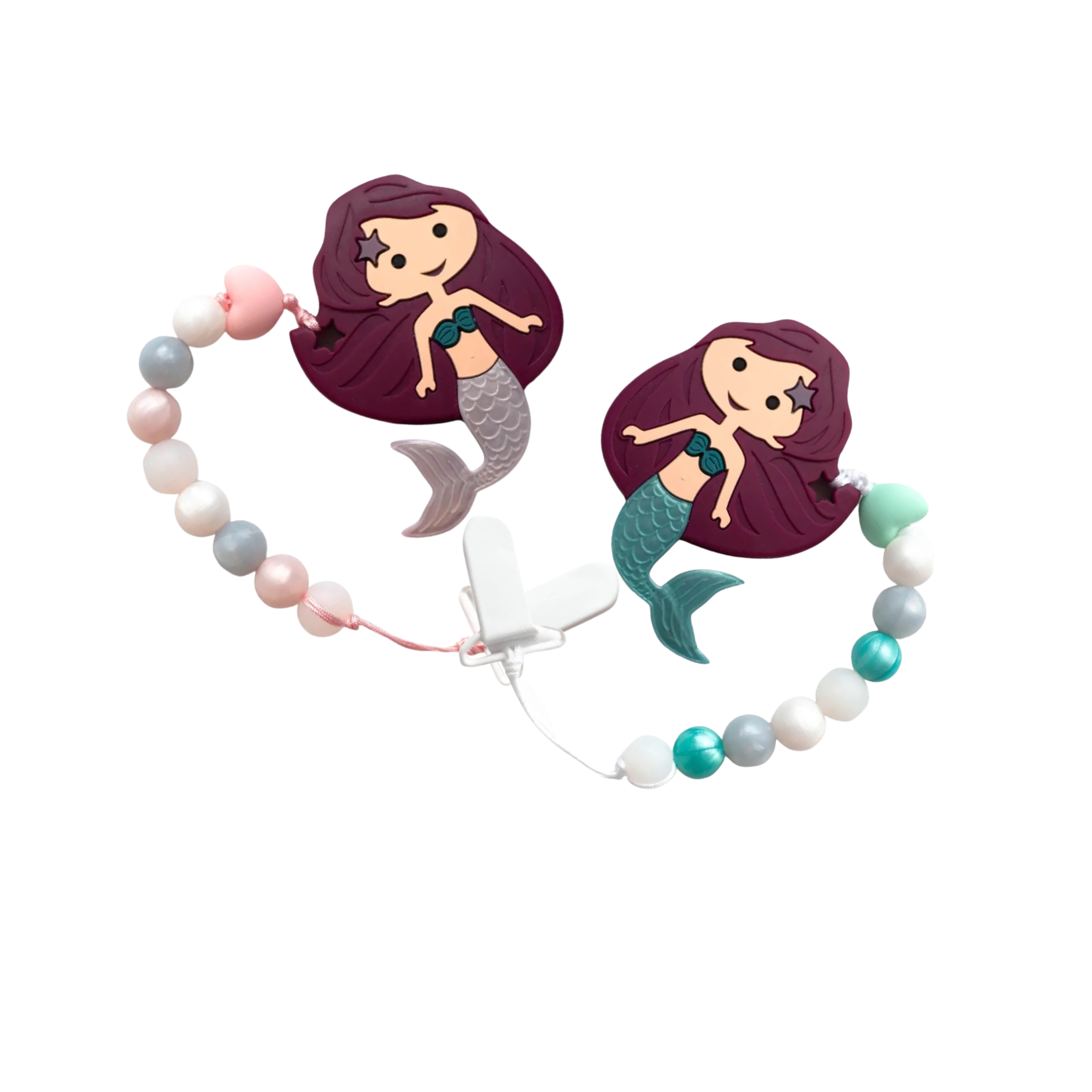 Mermaid Silicone Teether & Clip