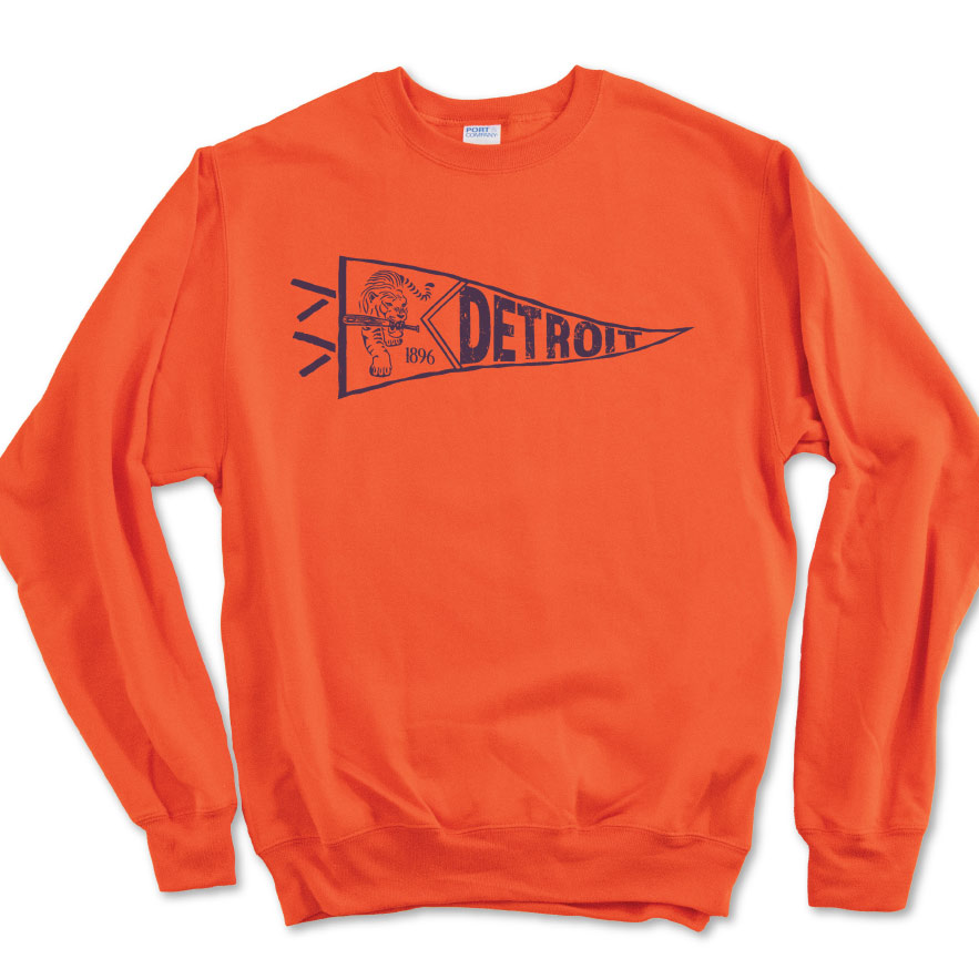 Tigers Pennant Crewneck Sweatshirt / Orange
