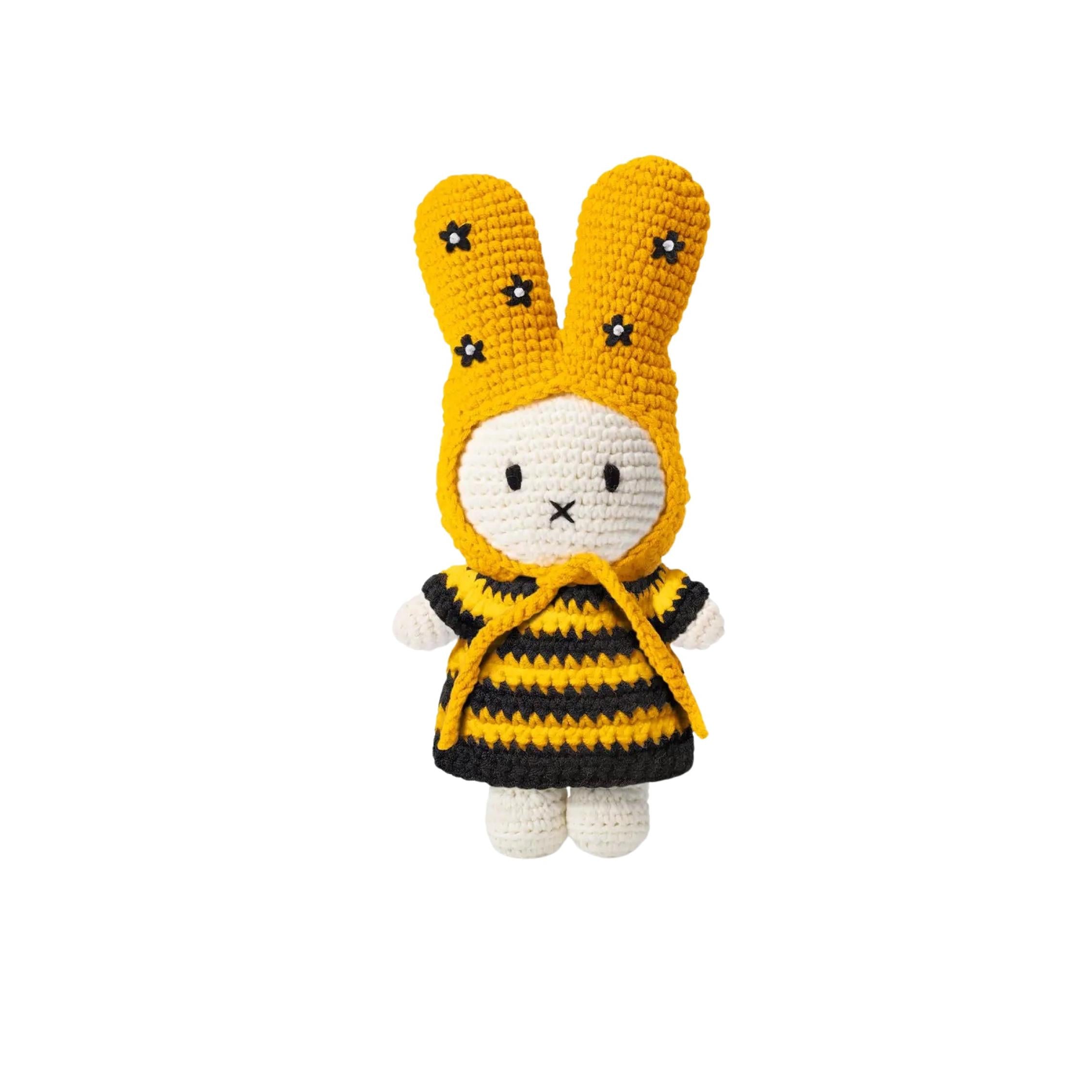 Miffy Bunny Bumble Bee Dress Crocheted Plush