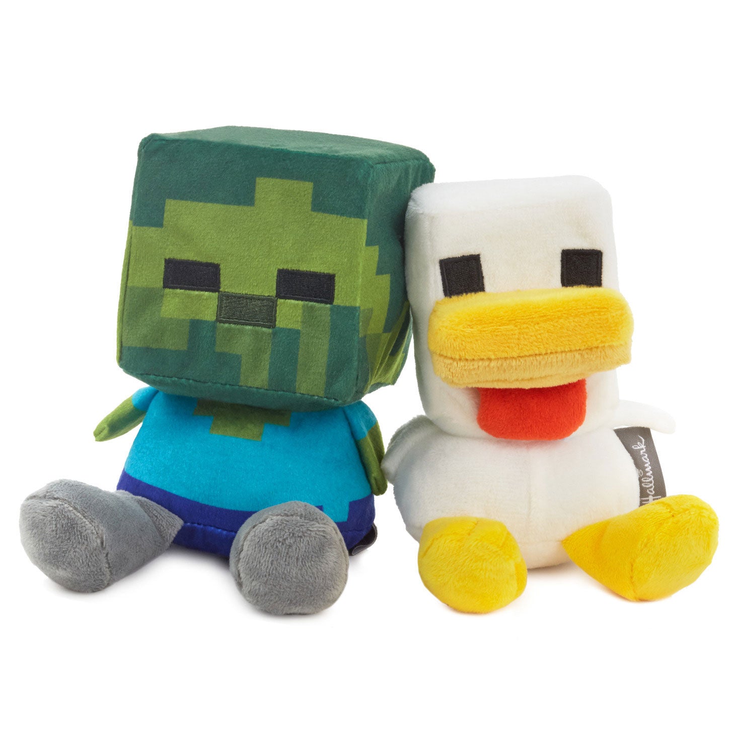 Better Together Minecraft Baby Zombie and Chicken Magnetic Plush Pair