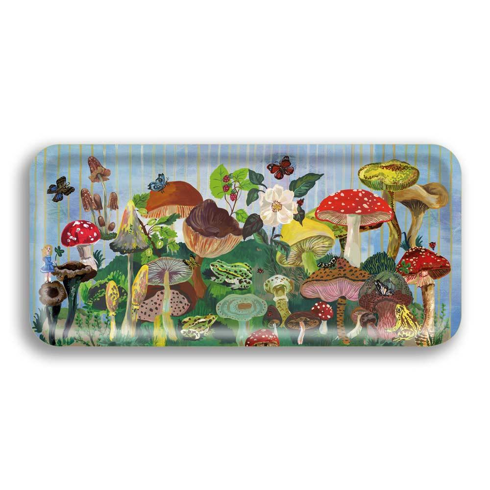 Mushrooms Narrow Birchwood Tray