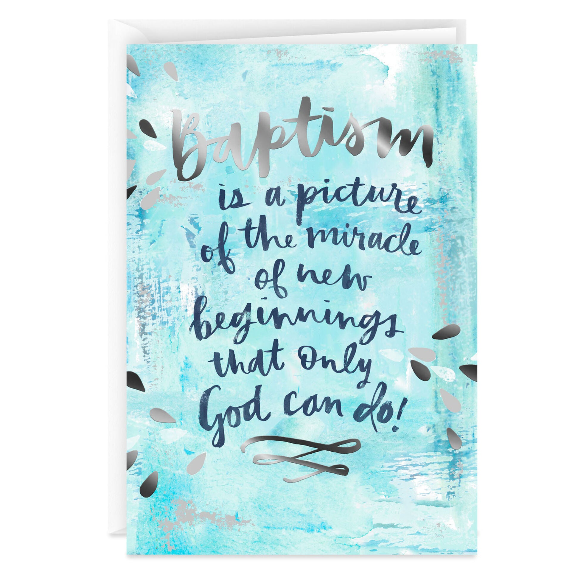 New Beginnings Religious Baptism Card